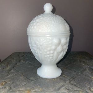 Vintage Avon Milk Glass Jar